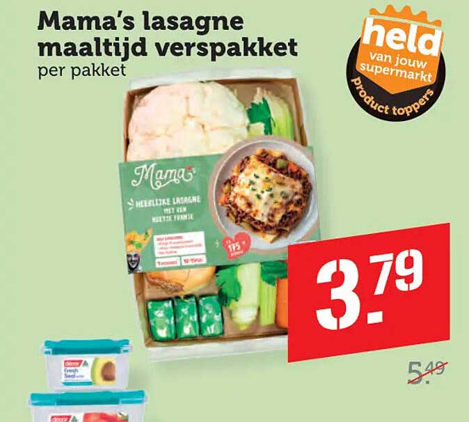 Mama’s lasagne maaltijd verspakket per pakket