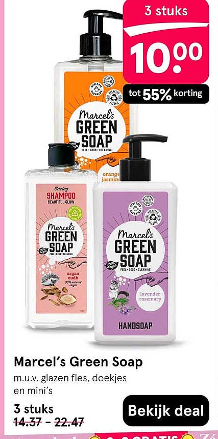 Marcel’s Green Soap 3 stuks tot 55% korting