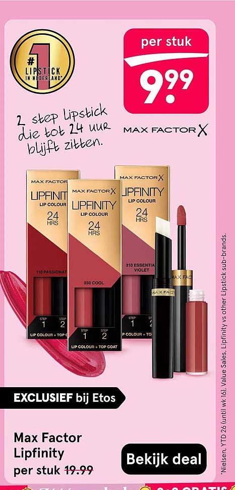 Max Factor Lipfinity per stuk