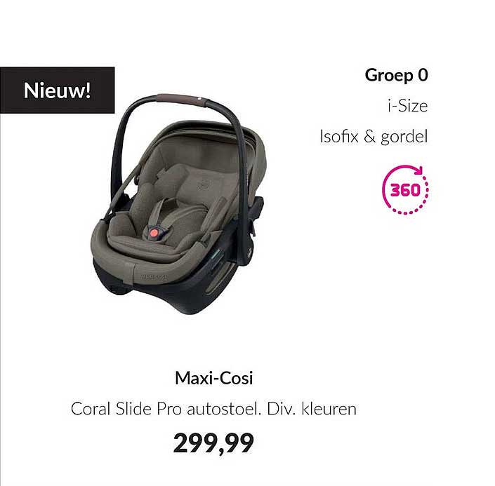 Maxi-Cosi Coral Slide Pro autostoel. Div. kleuren