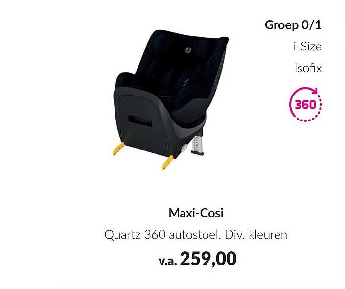 Maxi-Cosi Quartz 360 autostoel. Div. kleuren