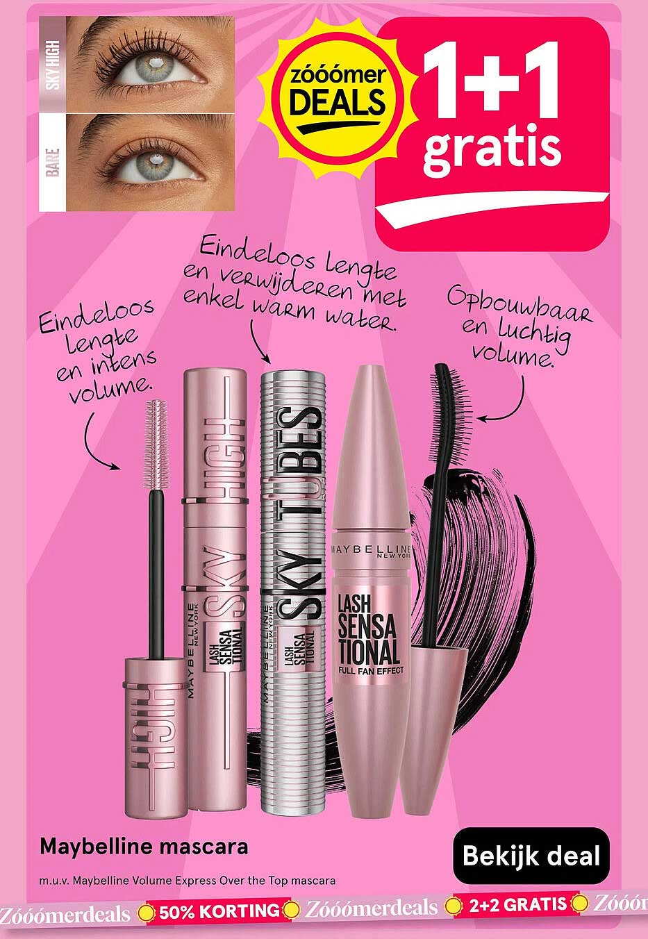 Maybelline mascara 1+1 gratis