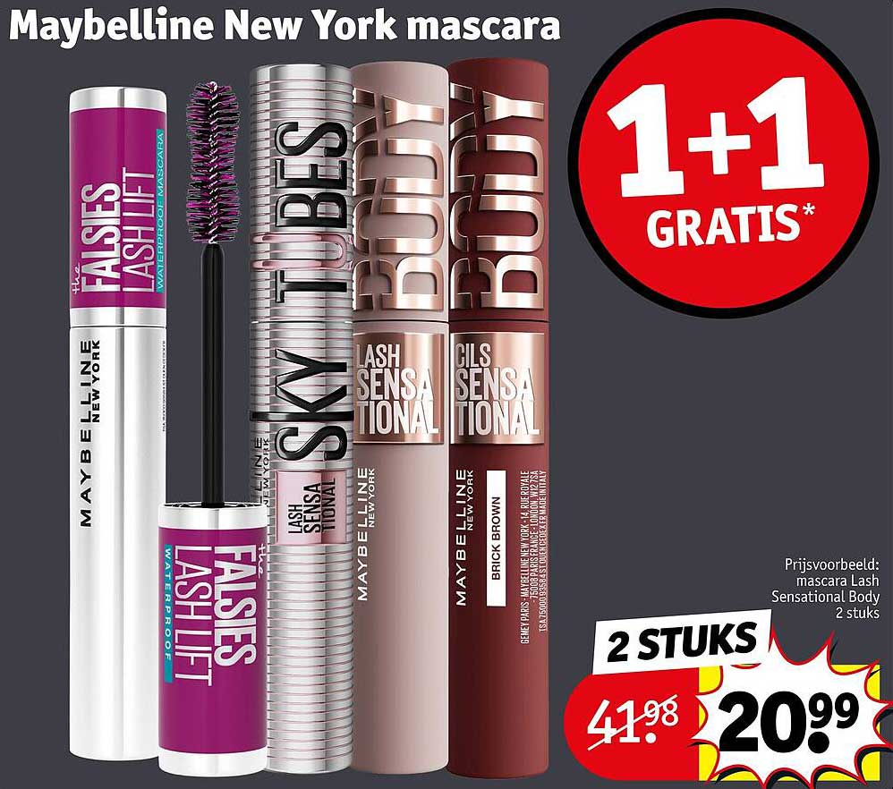 Maybelline New York mascara 1+1 GRATIS*