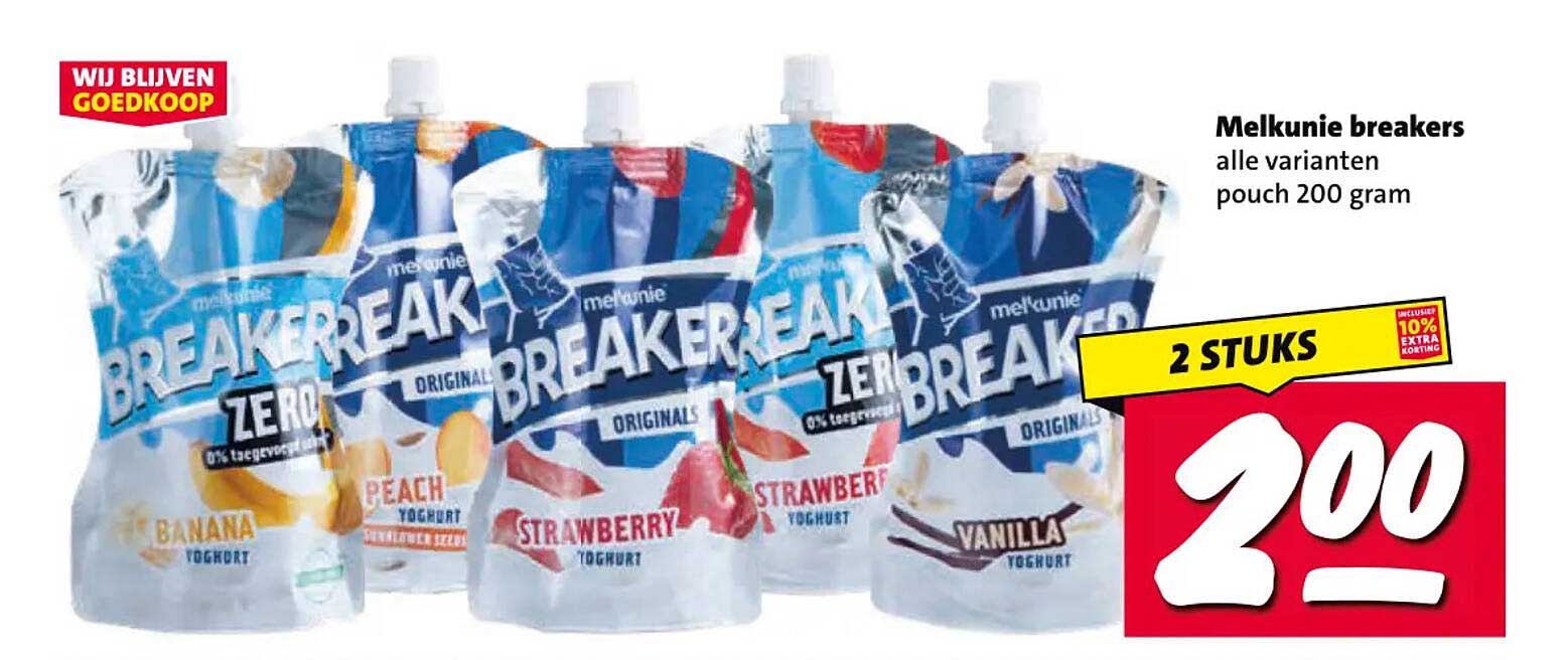 Melkunie breakers alle varianten pouch 200 gram 2 STUKS