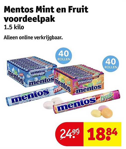 Mentos Mint en Fruit voordeelpak 1.5 kilo