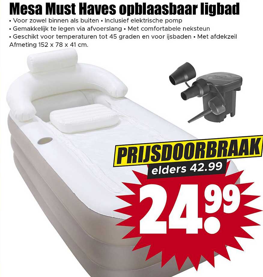 Mesa Must Haves opblaasbaar ligbad