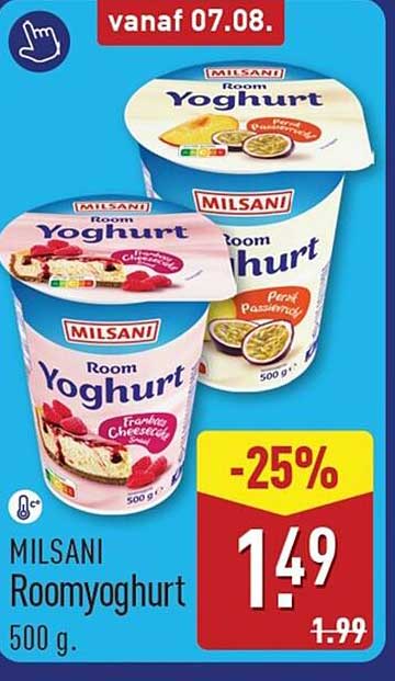 Milsani Roomyoghurt 500 g -25%