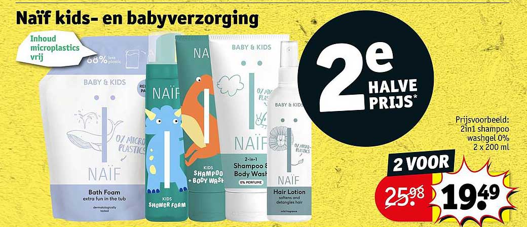 Naïf kids- en babyverzorging 2e halve prijs