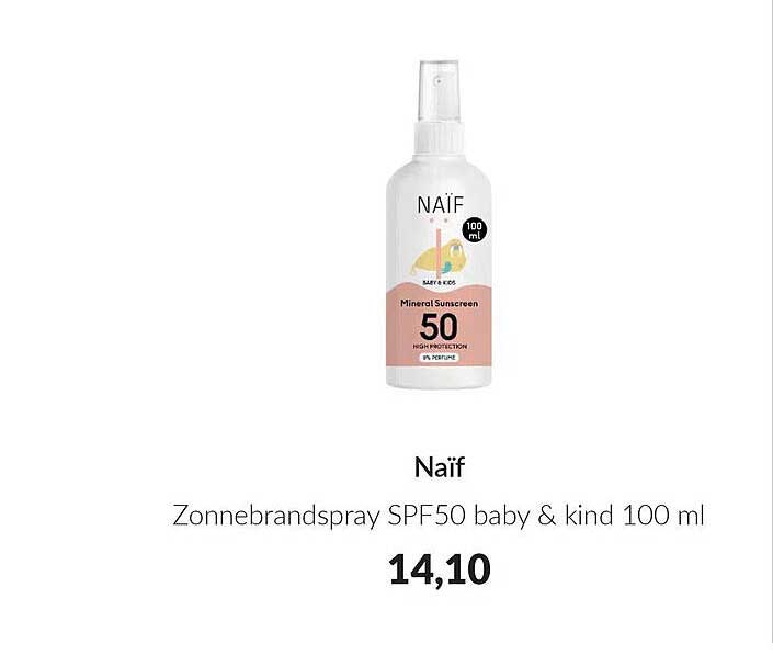 Naïf Zonnebrandspray SPF50 baby & kind 100 ml