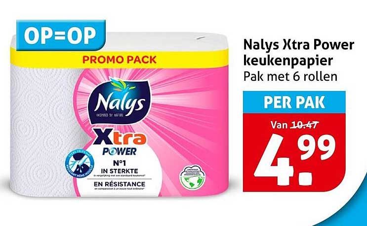 Nalys Xtra Power keukenpapier Pak met 6 rollen