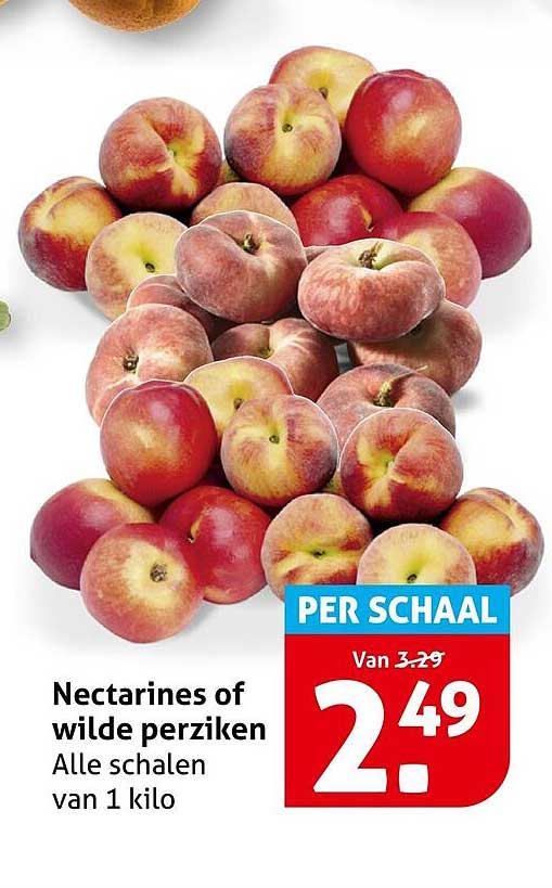 Nectarines of wilde perziken Alle schalen van 1 kilo PER SCHAAL