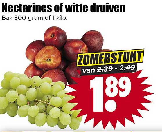 Nectarines of witte druiven ZOMERSTUNT