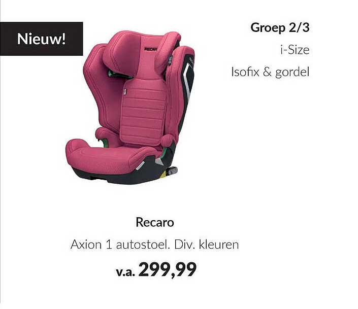Nieuw! Recaro Axion 1 autostoel. Div. kleuren