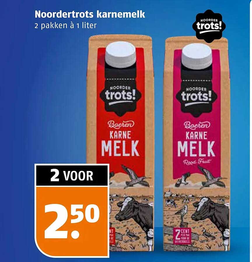 Noordertrots karnemelk 2 pakken à 1 liter