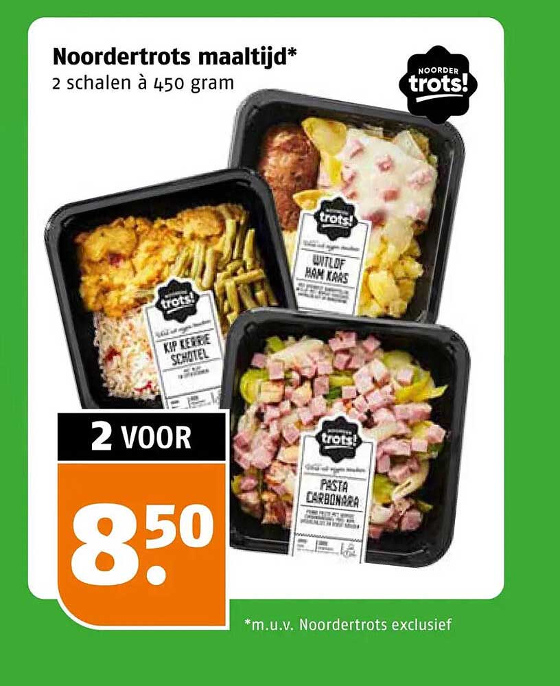 Noordertrots maaltijd* 2 schalen à 450 gram
