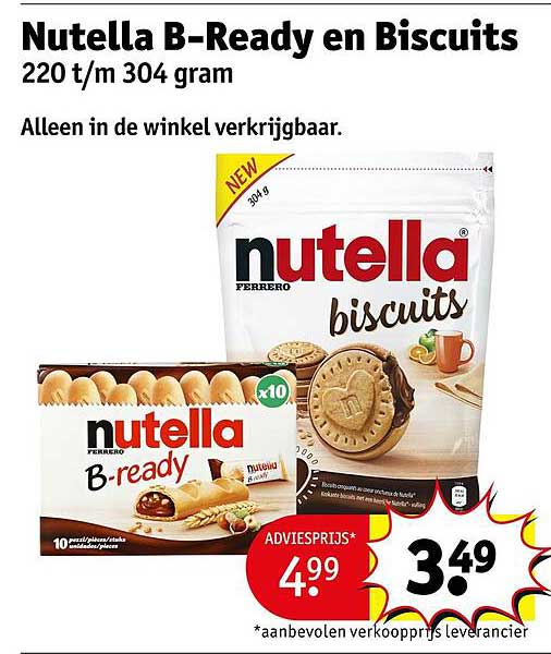Nutella B-Ready en Biscuits 220 t/m 304 gram