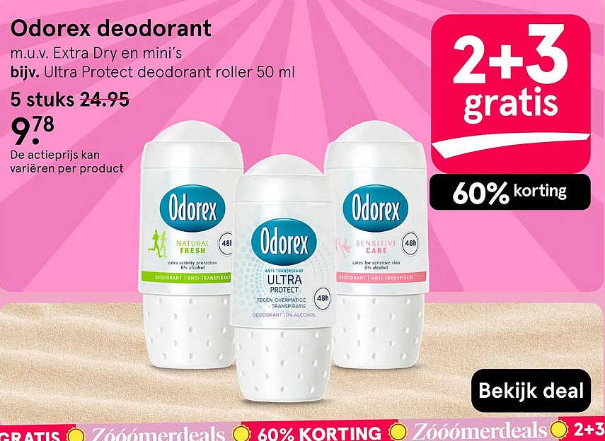 Odorex deodorant 2+3 gratis