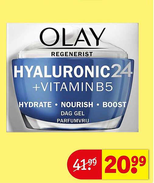 OLAY REGENERIST HYALURONIC24 +VITAMIN B5 HYDRATE • NOURISH • BOOST DAG GEL PARFUMVRIJ