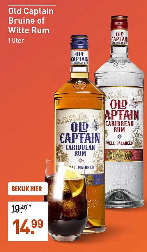 Old Captain Bruine of Witte Rum 1 liter