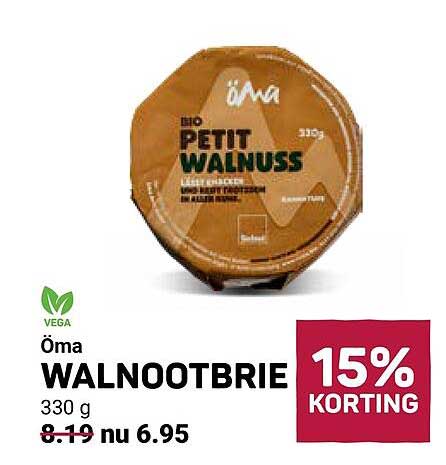Öma WALNOOTBRIE 330 g 15% KORTING