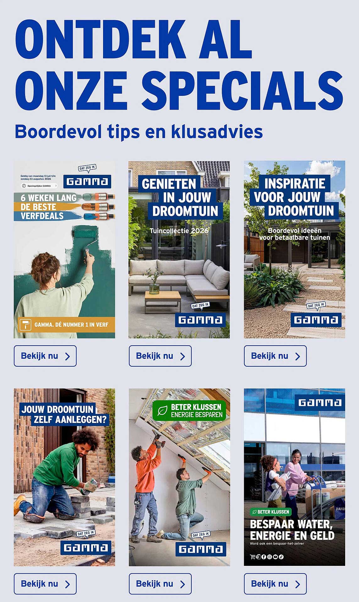 ONTDEK AL ONZE SPECIALS