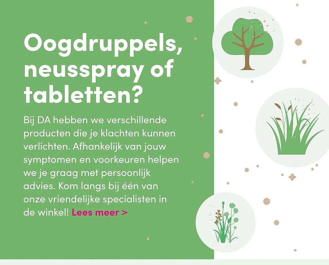 Oogdruppels, neusspray of tabletten?