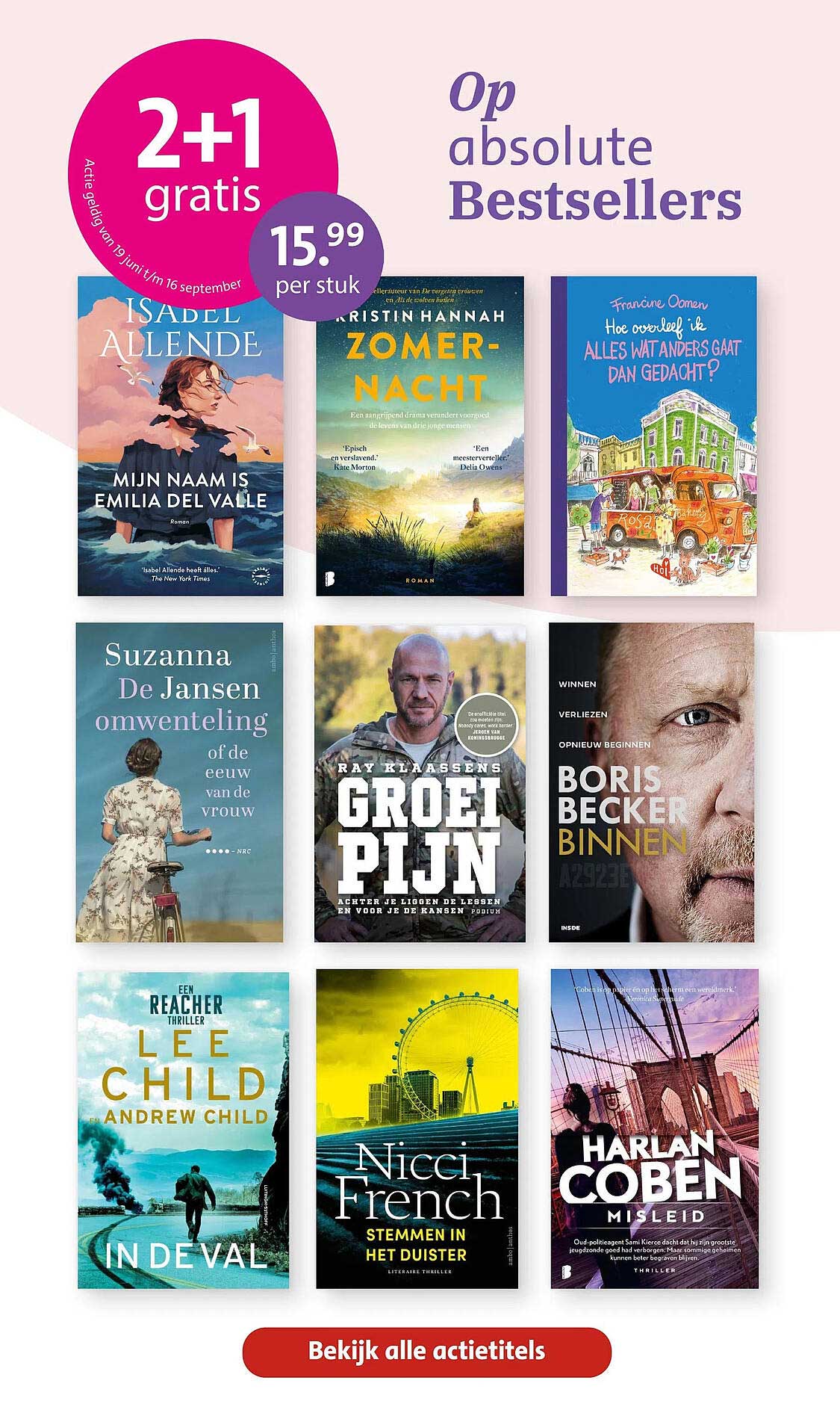 Op absolute Bestsellers 2+1 gratis