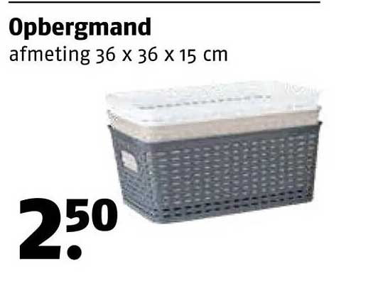 Opbergmand afmeting 36 x 36 x 15 cm