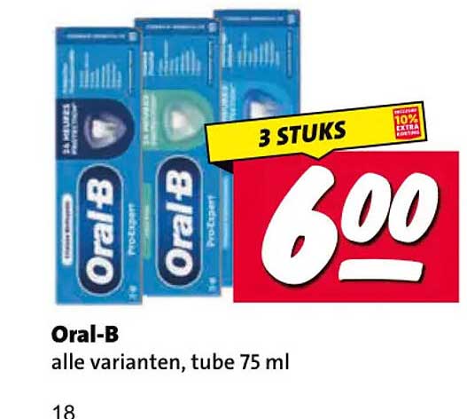 Oral-B alle varianten, tube 75 ml 3 STUKS