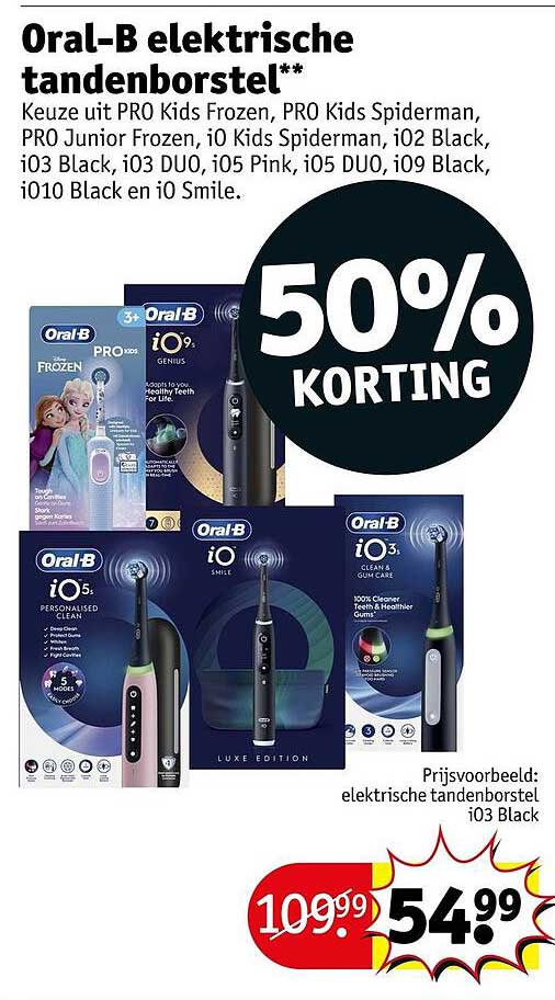Oral-B elektrische tandenborstel** 50% KORTING