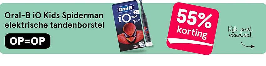 Oral-B IO Kids Spiderman elektrische tandenborstel OP=OP 55% korting