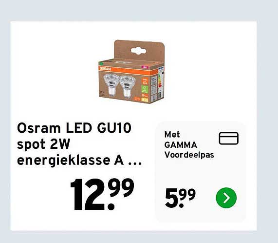Osram LED GU10 spot 2W energieklasse A ...