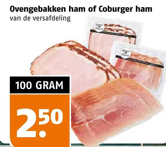 Ovengebakken ham of Coburger ham van de versafdeling