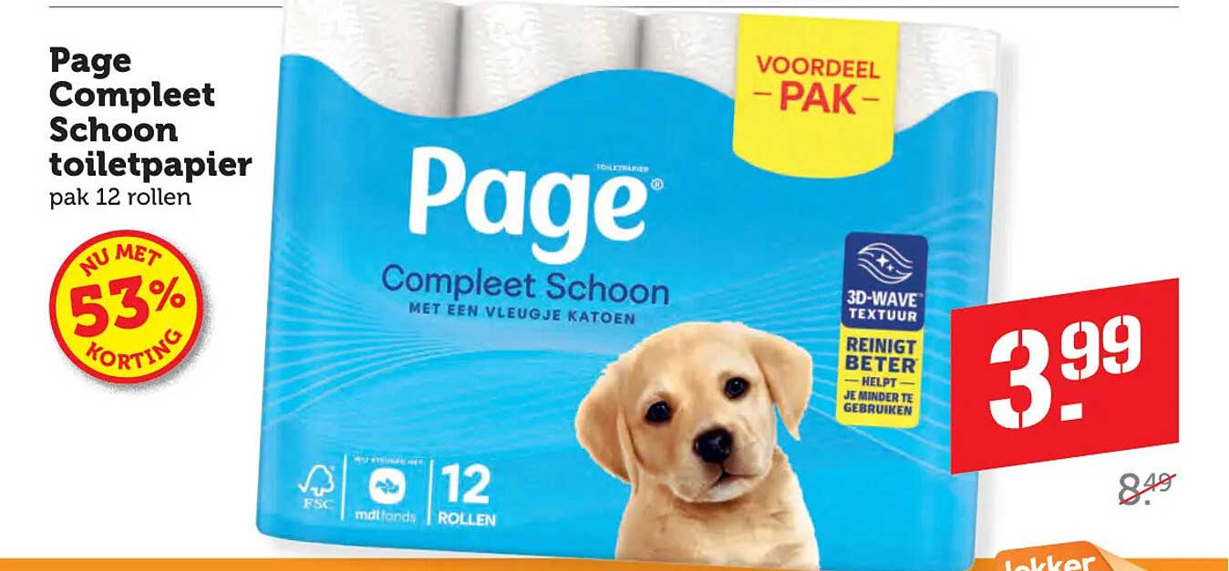 Page Compleet Schoon toiletpapier pak 12 rollen