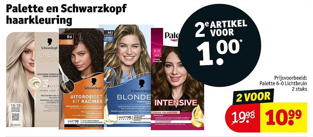 Palette en Schwarzkopf haarkleuring 2e artikel voor 1.00*