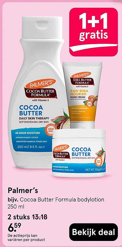 Palmer’s bijv. Cocoa Butter Formula bodylotion 250 ml 1+1 gratis