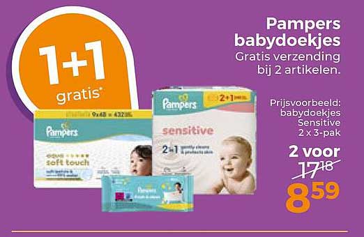Pampers babydoekjes Gratis verzending bij 2 artikelen. 1+1 gratis