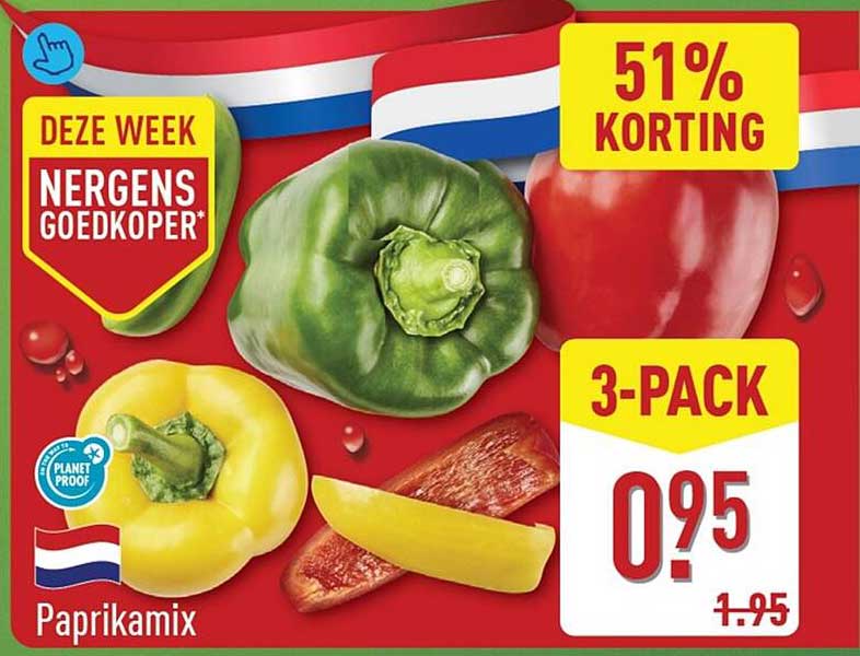 Paprikamix 3-pack 51% korting