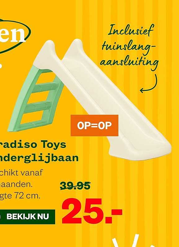Paradiso Toys glijbaan Inclusief tuinslang-aansluiting OP=OP