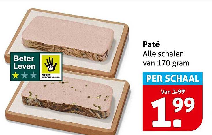 Paté Alle schalen van 170 gram PER SCHAAL