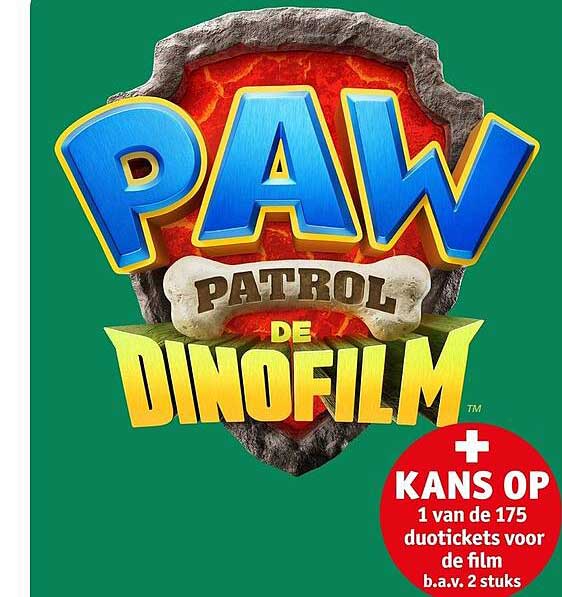 PAW Patrol De Dinofilm + kans op 1 van de 175 duotickets voor de film b.a.v. 2 stuks
