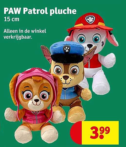 PAW Patrol pluche 15 cm Alleen in de winkel verkrijgbaar.