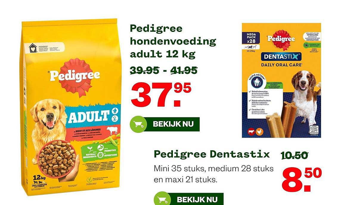 Pedigree hondenvoeding adult 12 kg