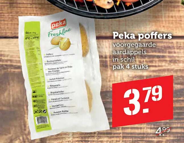 Peka poffers voorgegaarde aardappels in schil pak 4 stuks