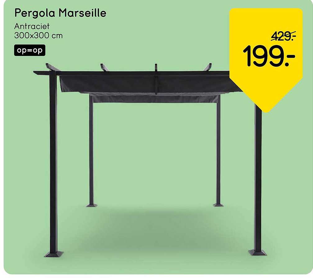 Pergola Marseille Antraciet 300x300 cm op=op