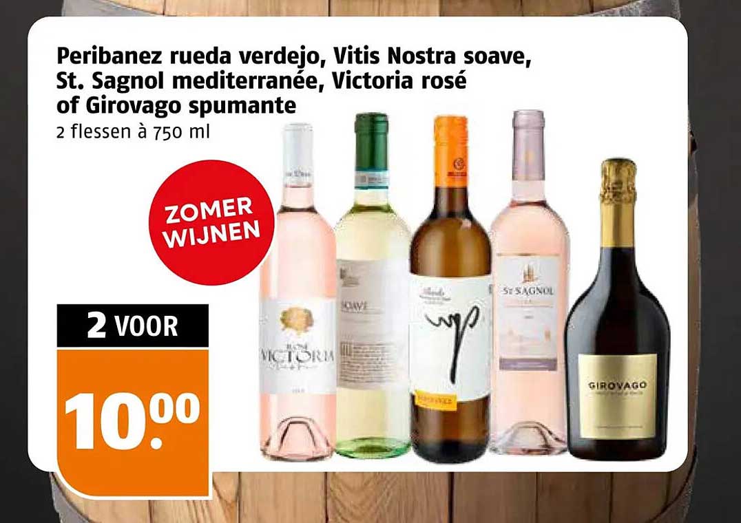 Peribanez rueda verdejo, Vitis Nostra soave, St. Sagnol méditerranée, Victoria rosé of Girovago spumante