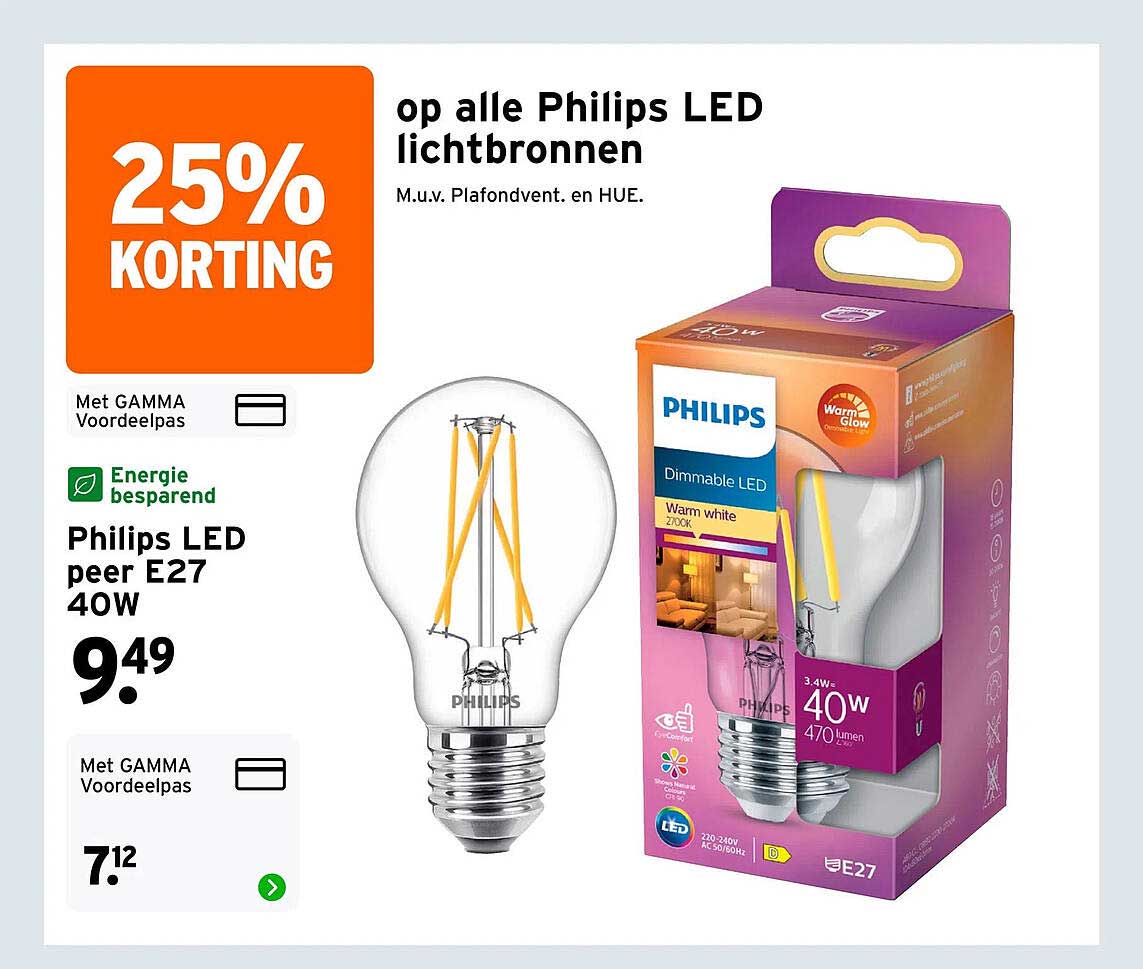 Philips LED peer E27 40W
