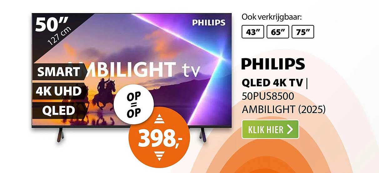 PHILIPS QLED 4K TV | 50PUS8500 AMBILIGHT (2025)