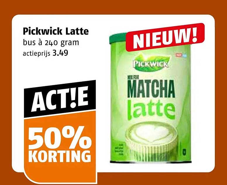 Pickwick Latte bus à 240 gram actiekrijs 3.49 ACT!E 50% KORTING