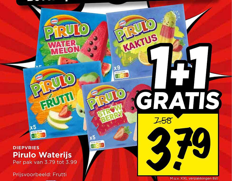 Pirulo Waterijs 1+1 gratis